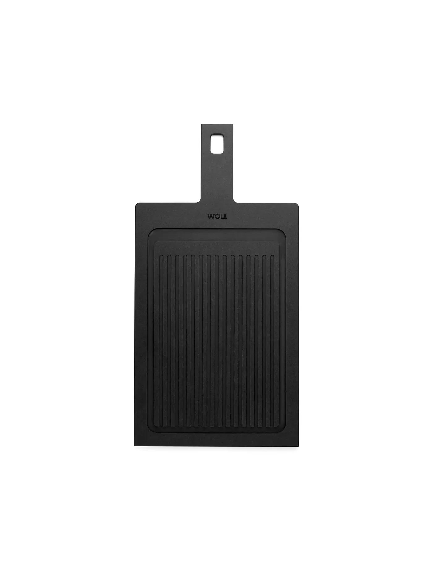 WOLL | Schneidebrett CUT and SERVE 49x25cm Schwarz mit Rillen | 